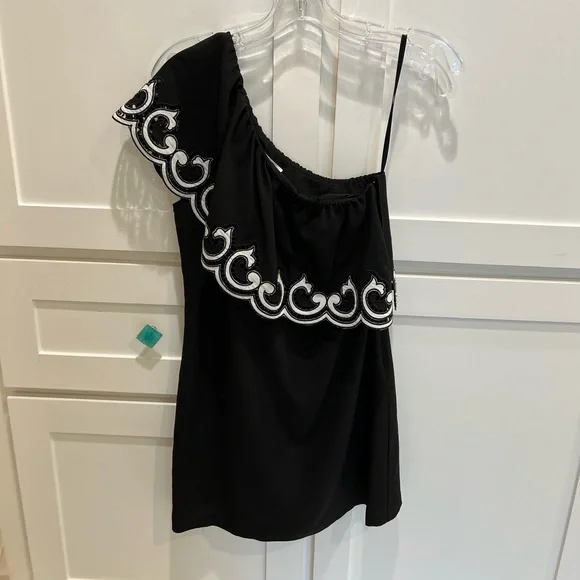 Ramy Brook Darla Lace-Trim One-Shoulder Dress - Picture 3 of 7